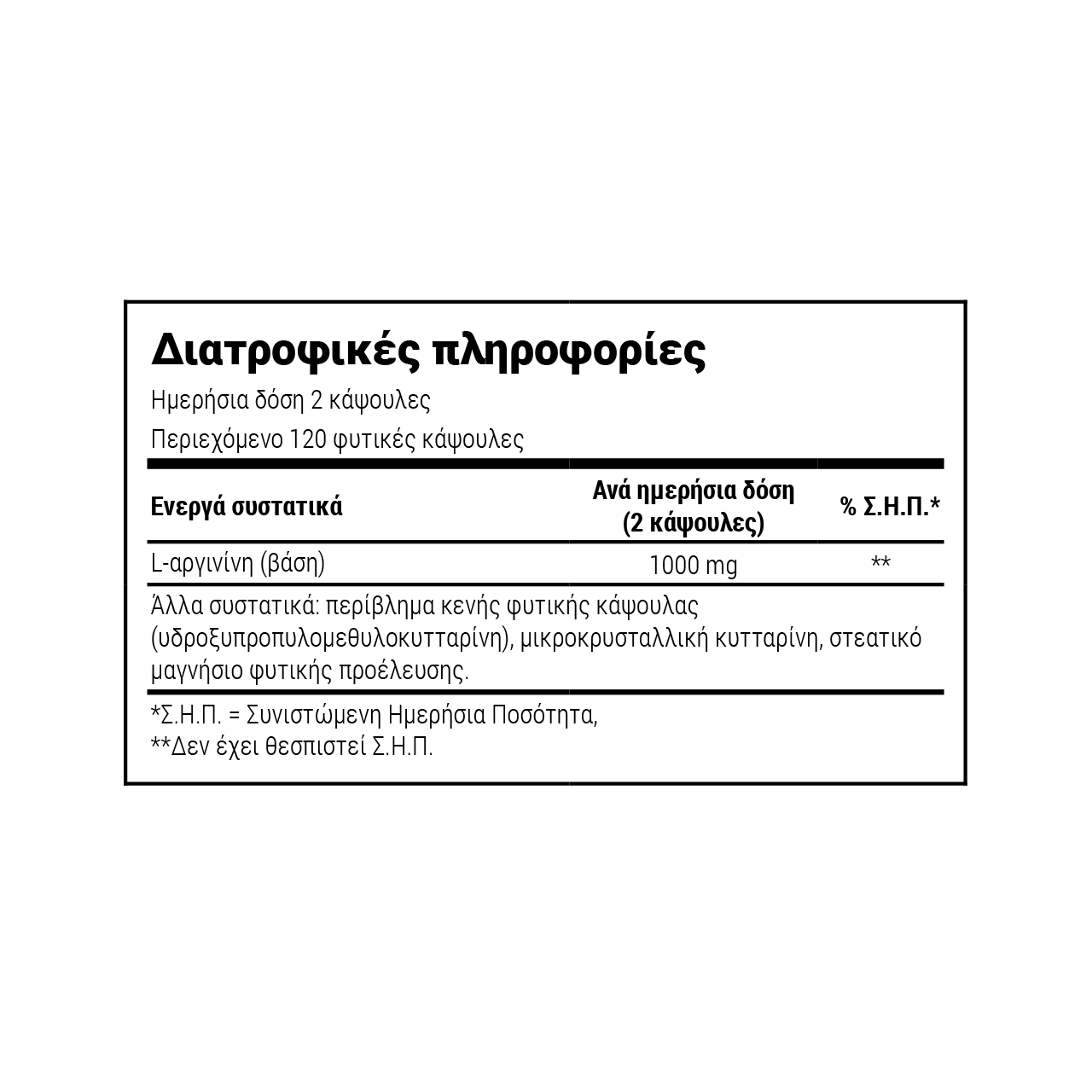 NATURAL DOCTOR - L-Arginine Base - 120caps